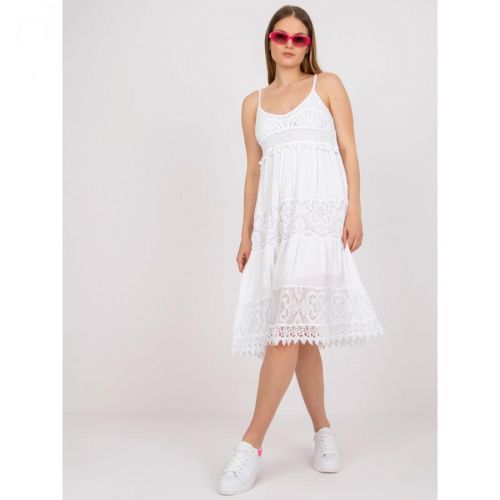 Casual white dress with straps OCH BELLA