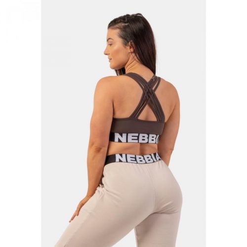 Športová podprsenka s Cross Back strihom XS, brown