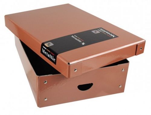 Krabice lamino - malá - Metallic - měděná - 35,5 x 24 x 9 cm - Karton P+P - 7-052