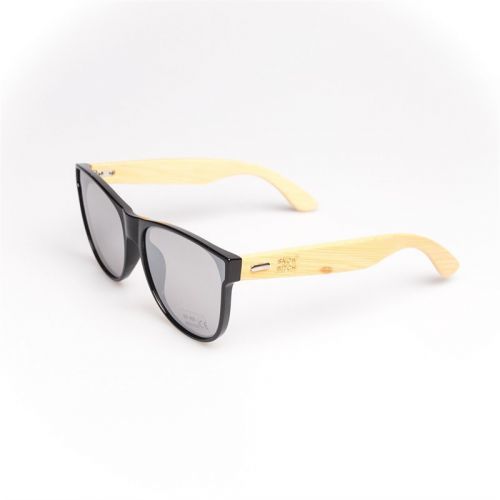sluneční brýle SNOWBITCH - black frame and white mirror lens natural bamboo (BLACK2257) velikost: OS