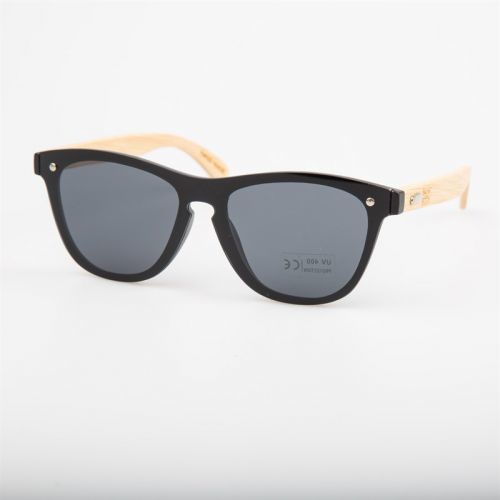 sluneční brýle SNOWBITCH - black frame and smoke lens natural bamboo (BLACK2254)