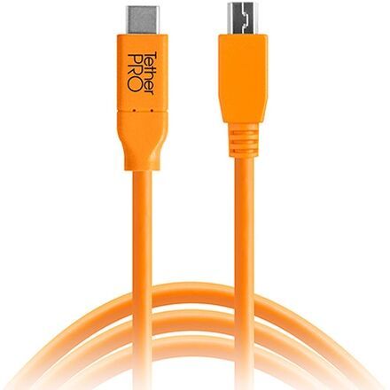 Tether Tools USB kabel  USB-C (TM) zástrčka, USB Micro-B 3.0 zástrčka  4.60 m oranžová  CUC2515-ORG