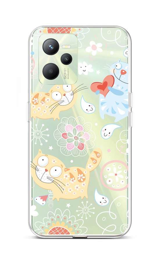 Kryt TopQ Realme C35 Happy Cats 74589