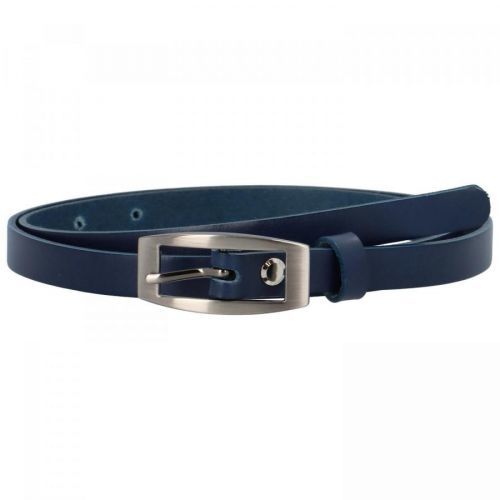 Dámský tenký kožený opasek Linie, tmavě modrá vel. 90