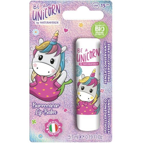 Disney Naturaverde Be a unicorn Lip Balm balzám na rty pro děti strawberry 5,7 ml