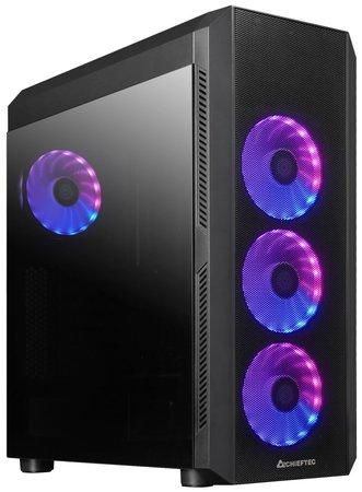 CHIEFTEC MidT Scorpion 4 GL-04B-OP / ATX / 2x USB3.0 / 1x USB2.0 / 4x120mm fan / ARGB/ průhledná bočnice / černá, GL-04B-OP