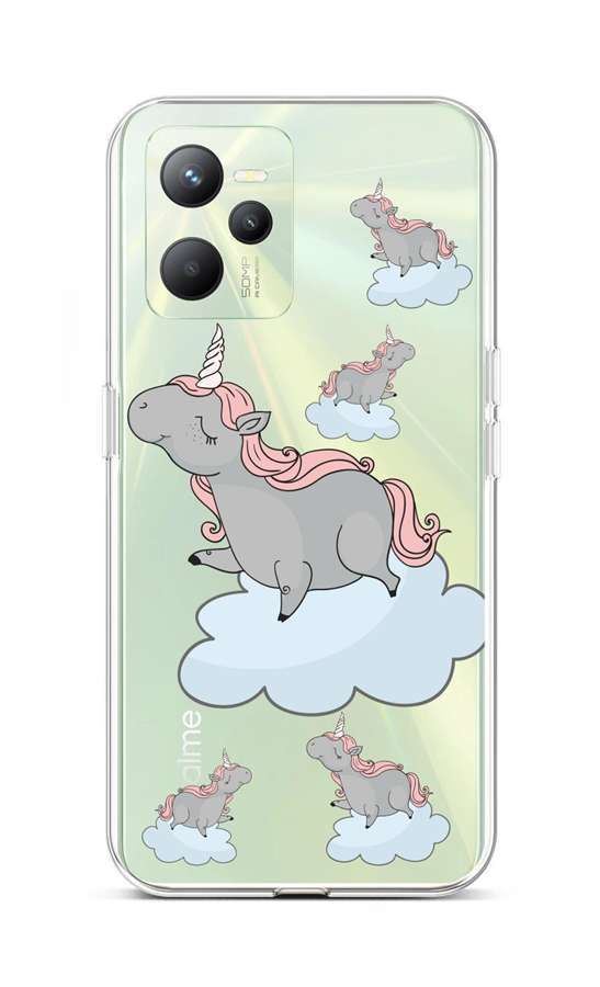 Kryt TopQ Realme C35 Grey Unicorns 74598