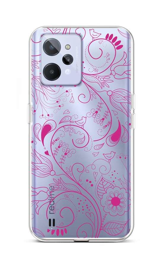Kryt TopQ Realme C31 silikon Pink Ornament 74409