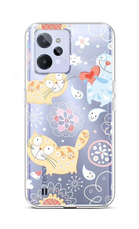 Kryt TopQ Realme C31 silikon Happy Cats 74408