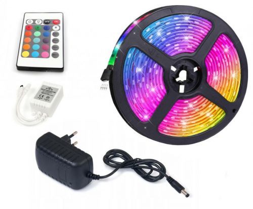BRG LED pásek - RGB 5050 - 5m - 30LED/m - 36W/5m - IP20 - SADA