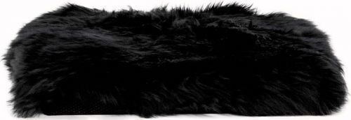 Černý podsedák z ovčí kožešiny Native Natural Square, 35 x 35 cm