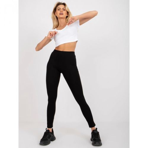 Black slim fit sports leggings with mesh