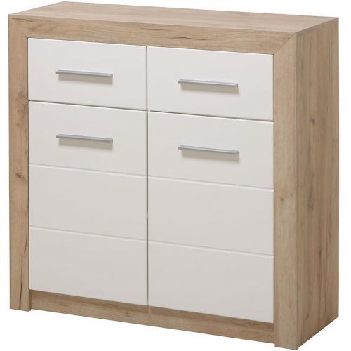 Komoda Etna 2d2s dub šedá/bílá lesk 11008635