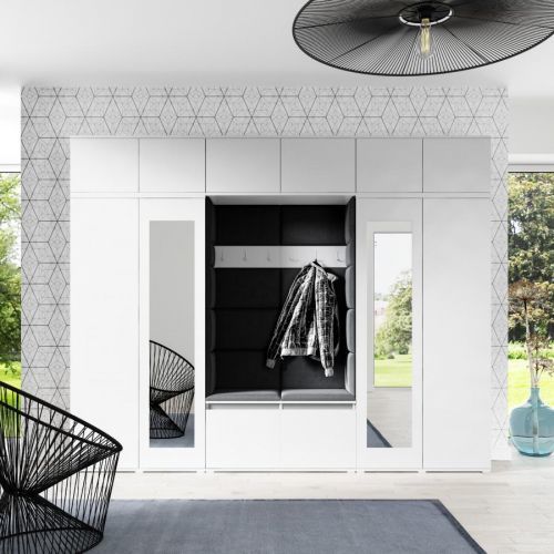 Eka Předsíňová stěna s čalouněnými panely Trinity 17 - Bílá / Černá 2316