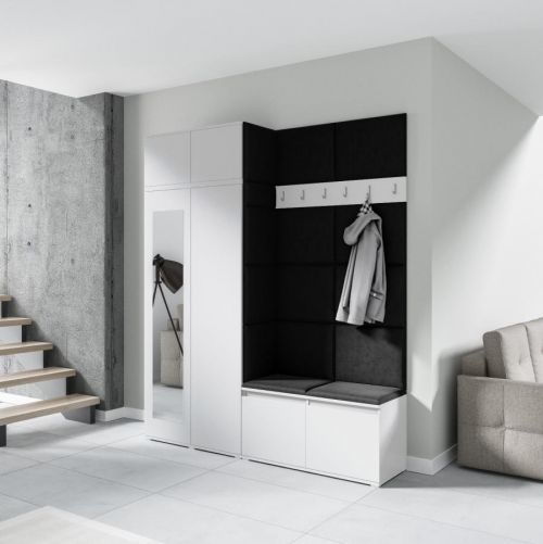 Eka Předsíňová stěna s čalouněnými panely Trinity 19 - Bílá / Černá 2316