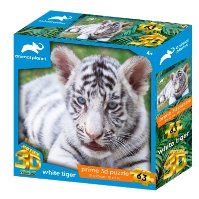 Puzzle 3D Bílý tygr 63 dílků