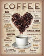 Posters Plechová cedule COFFEE - Heart, (31,5 x 40 cm)
