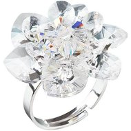Evolution Group Stříbrný prsten s krystaly Swarovski bílá kytička 35012.1