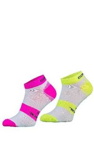 COMODO Ponožky Fit2, bílá, růžová / bílá, žlutá, 39 - 42