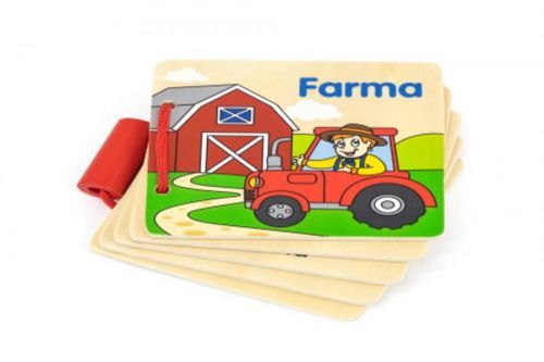 LAMPS Dřevěná knížka - farma český jazyk