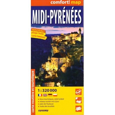 TerraQuest Midi-Pyrénées 1:320 000 turistická mapa