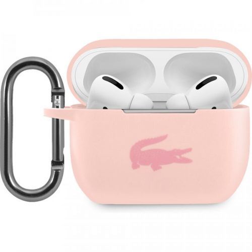Lacoste Liquid Silicone Glossy Printing Logo Pouzdro pro Airpods Pro Pink