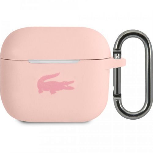 Lacoste Liquid Silicone Glossy Printing Logo Pouzdro pro Airpods 3 Pink