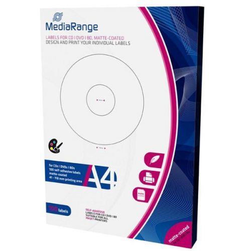 MEDIARANGE CD/DVD/Blu-ray etikety 41mm-118mm 50 listů