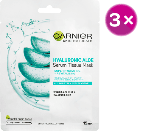 Garnier Textilní hydratační maska Hyaluronic Aloe 3 x 28 g