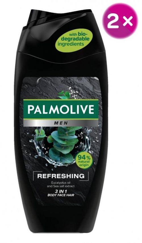 Palmolive Men Refreshing sprchový gel 3v1 pro muže 2 x 250 ml