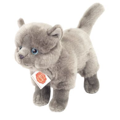 Teddy HERMANN ® kartuziánská kočka stojící tmavě šedá, 20 cm