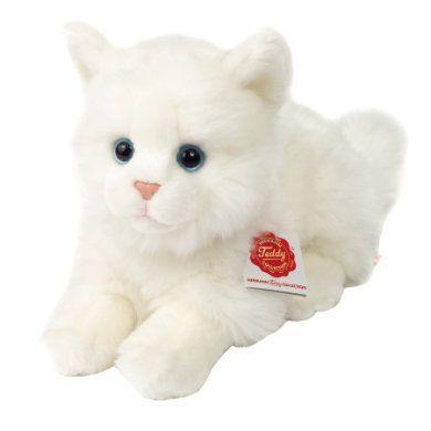 Teddy HERMANN ® Kočka britská krátkosrstá bílá, 20 cm
