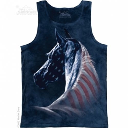 Tílko unisex The Mountain Patriotic Horse - modré, S