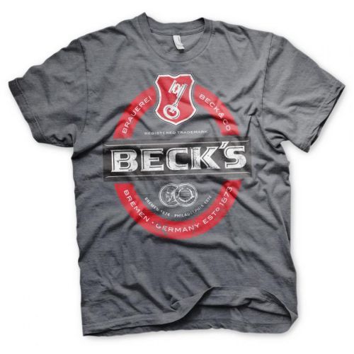 Triko Hybris Basic Tee Becks Beer - tmavě šedé, S