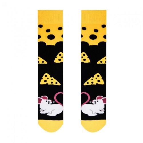 Ponožky Hesty Myš a sýr - černé-žluté, 43-46