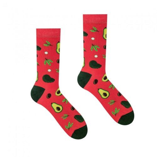 Ponožky Hesty Avokádo - červené-zelené, 43-46