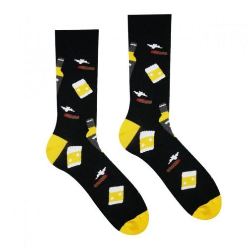 Ponožky Hesty Whisky - černé-žluté, 35-38
