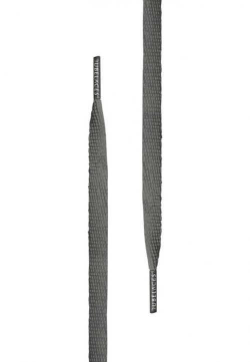 Tkaničky do bot Tubelaces Flat - tmavě šedé, 120 cm