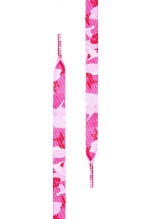 Tkaničky do bot Tubelaces Special Flat - pink-camo, 140 cm