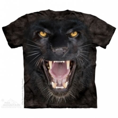 Tričko unisex The Mountain Aggressive Panther - černé, M