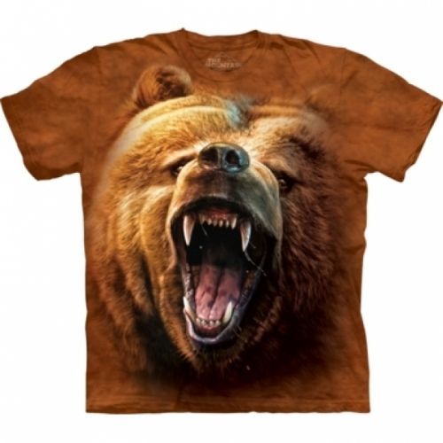 Tričko unisex The Mountain Grizzly Growl - hnědé, S