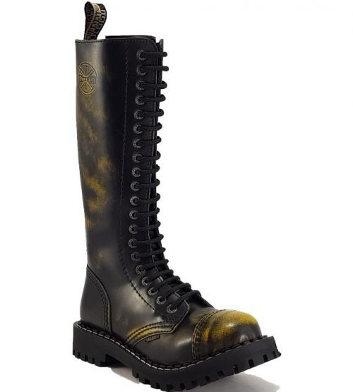 Boty Steel 20-dírkové - žluté stírané, 37