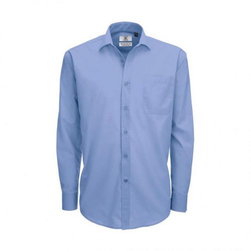 Košile pánská B&C Smart s dlouhým rukávem - modrá, 3XL
