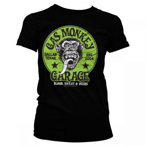 Triko dámské Gas Monkey Garage Green Logo - černé, S