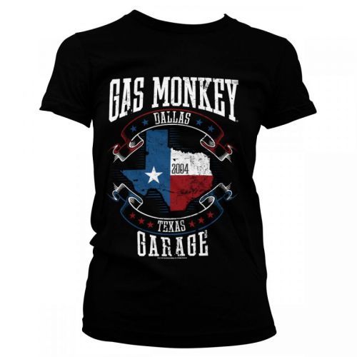 Triko dámské Gas Monkey Garage Texas Flag - černé, XXL