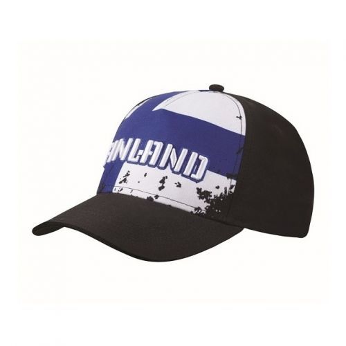 Kšiltovka CoFEE vlajka Finsko - černá