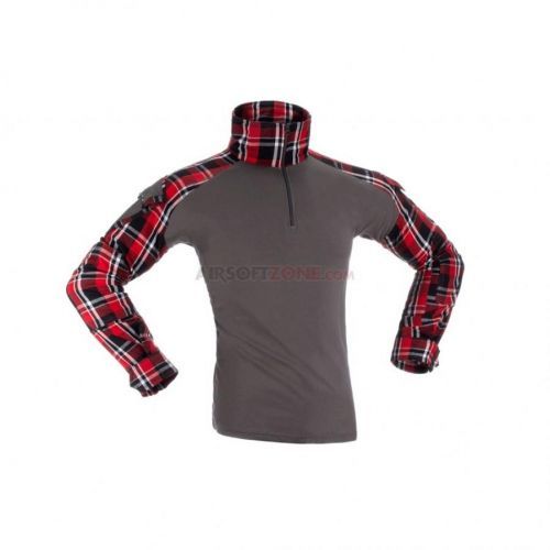 Taktické triko Invader Gear Combat Flannel - červené, XL