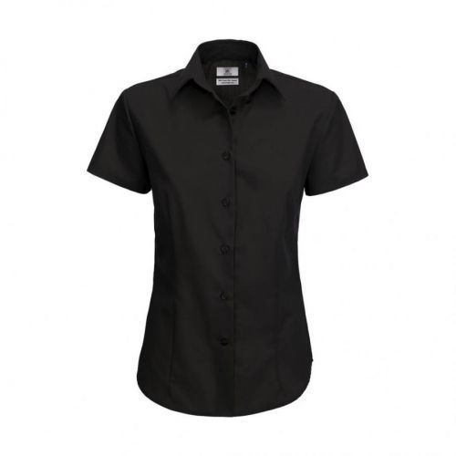 Košile dámská B&C Smart s krátkým rukávem - černá, S