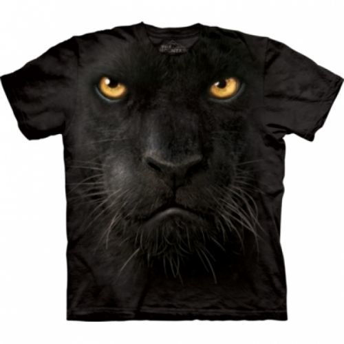 Tričko unisex The Mountain Black Panther Face - černé, M