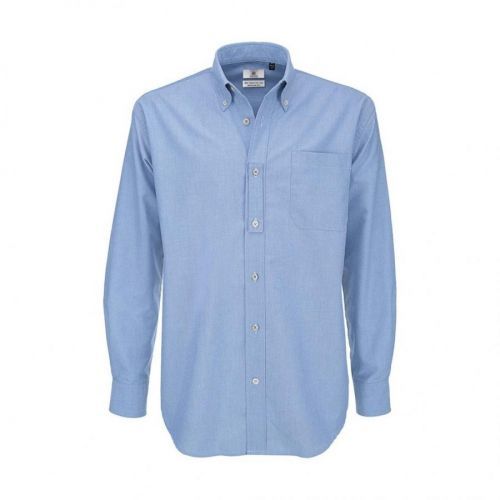 Košile pánská B&C Oxford s dlouhým rukávem - světle modrá, XL